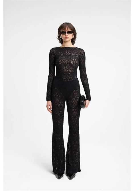 Body in Pizzo Nero con Girocollo Stretch - Weili Zheng WEILI ZHENG | Body | F25BS01B201